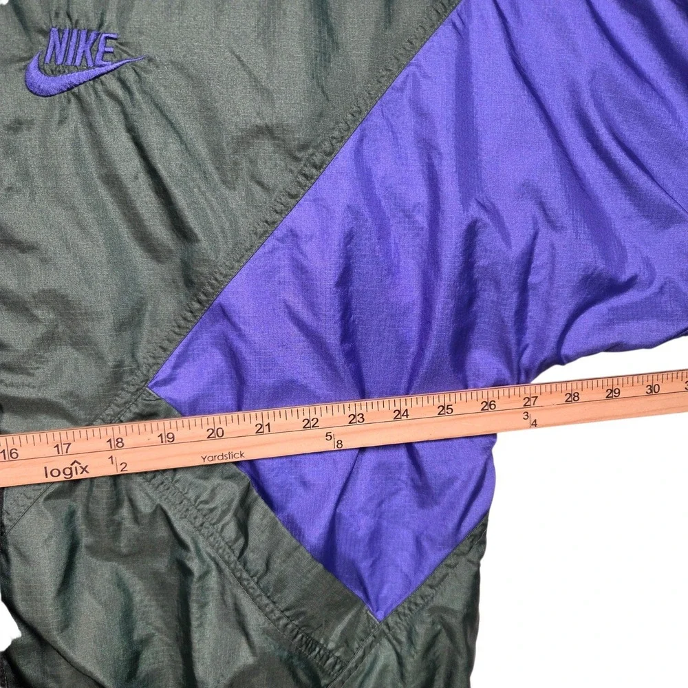 Vintage Nike Windbreaker Men XL Green Purple Colorblock 90s Y2K Ripstop Jacket